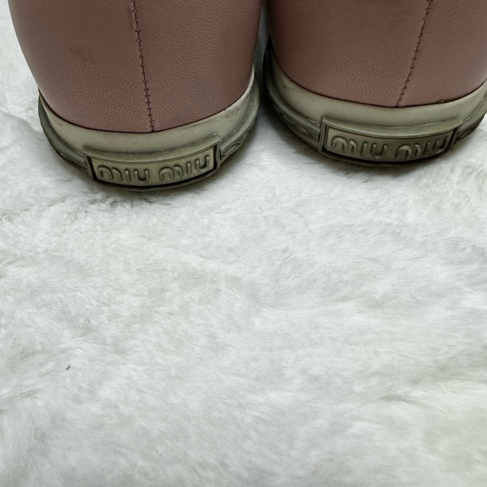 Miu Miu Blush Leather Loafers with Silver Toe-used - Picture 8 of 14